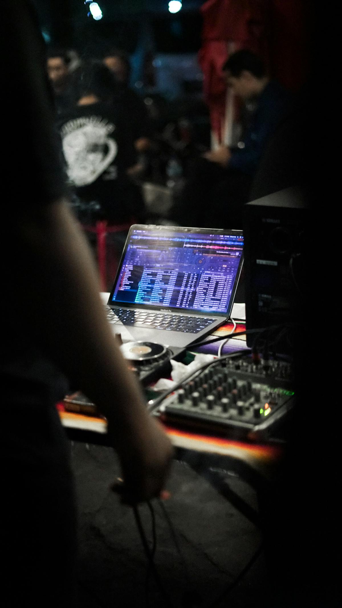 DJ controller and mixer setup